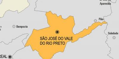 Mapa ng Sao Jose do Vale do Rio Preto munisipalidad