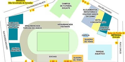 Mapa ng istadyum São Januário