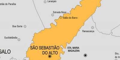 Mapa ng São Sebastião gawin Alto munisipalidad